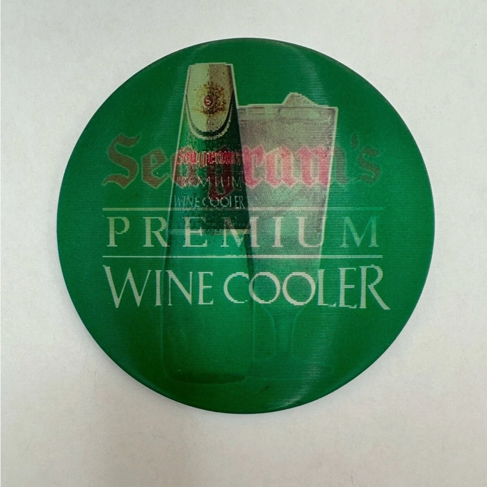 Seagram’s Promo Pin Button Premium Wine Cooler Ad - 2 Image w/Lenticular Effect